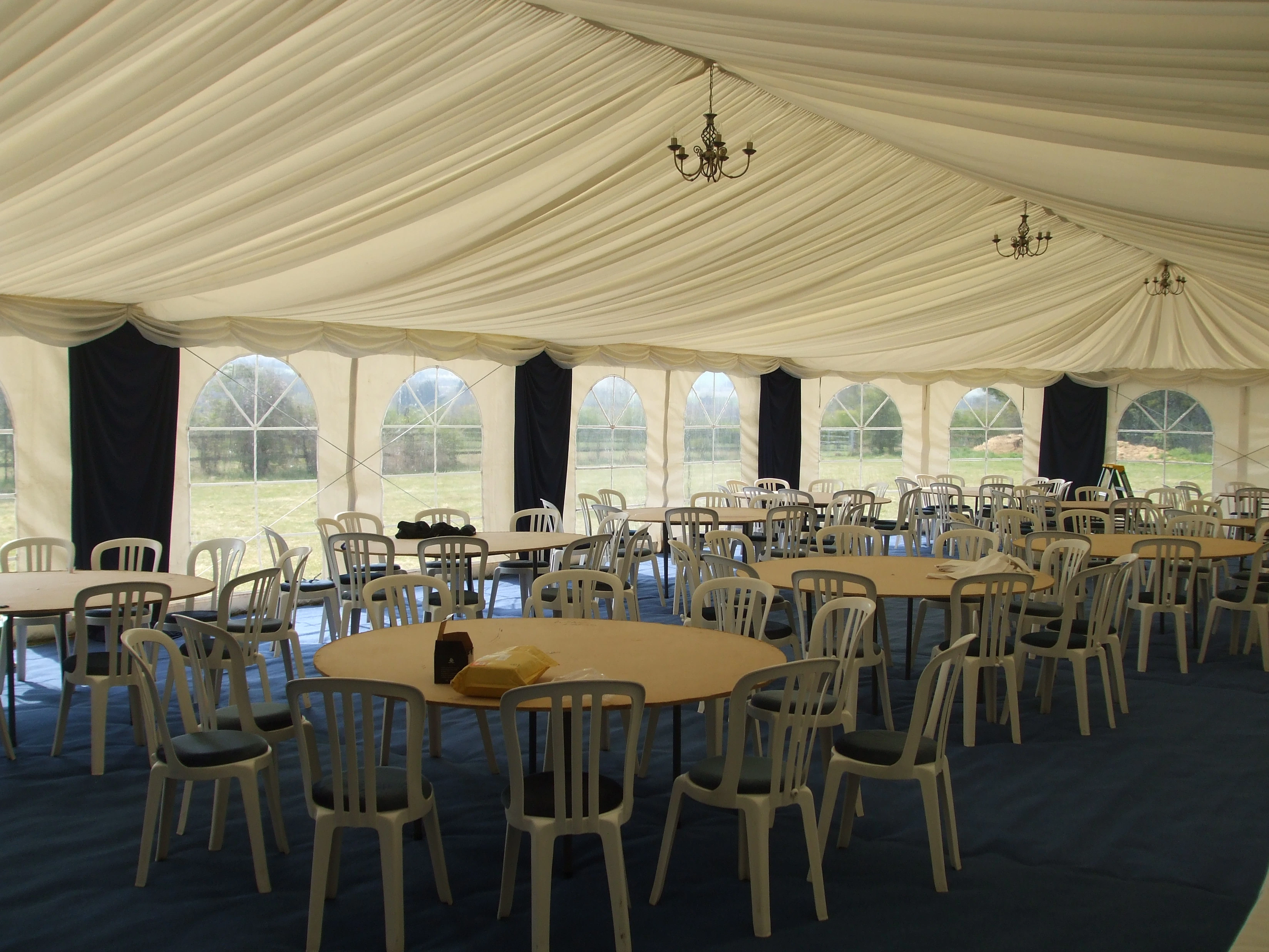 Wedding marquee interior