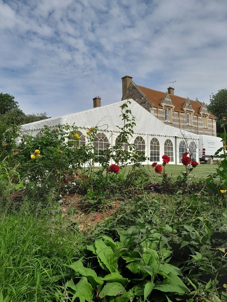 Wedding marquee with lighting