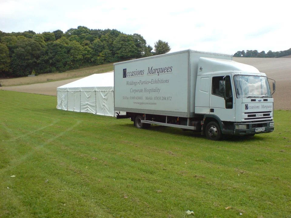 Occasions Marquees team setting up a marquee